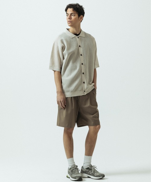 SLICK(スリック)の「【SLICK/スリック】Linen Mix Sheer Mesh Knit Shirt Cardigan/リネンミックス シアーメッシュニット シャツカーディガン(カーディガン/ボレロ・メンズ・ブラック/ブラウン/キナリ・1/2/3)」の8枚目の写真