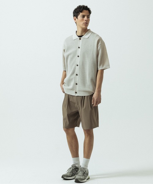 SLICK(スリック)の「【SLICK/スリック】Linen Mix Sheer Mesh Knit Shirt Cardigan/リネンミックス シアーメッシュニット シャツカーディガン(カーディガン/ボレロ・メンズ・ブラック/ブラウン/キナリ・1/2/3)」の9枚目の写真