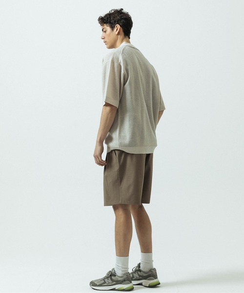 SLICK(スリック)の「【SLICK/スリック】Linen Mix Sheer Mesh Knit Shirt Cardigan/リネンミックス シアーメッシュニット シャツカーディガン(カーディガン/ボレロ・メンズ・ブラック/ブラウン/キナリ・1/2/3)」の10枚目の写真