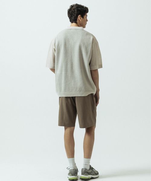 SLICK(スリック)の「【SLICK/スリック】Linen Mix Sheer Mesh Knit Shirt Cardigan/リネンミックス シアーメッシュニット シャツカーディガン(カーディガン/ボレロ・メンズ・ブラック/ブラウン/キナリ・1/2/3)」の11枚目の写真