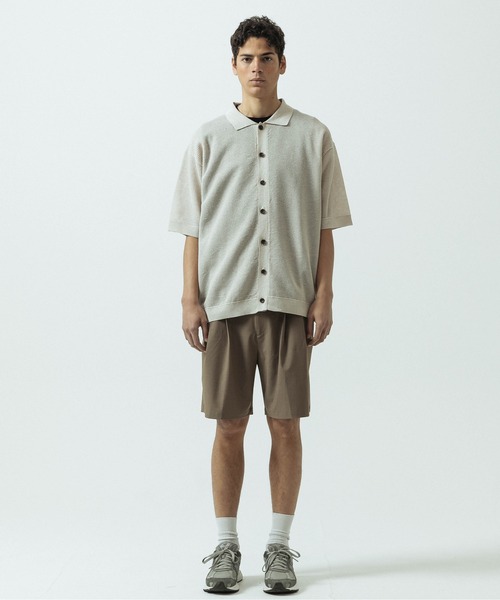 SLICK(スリック)の「【SLICK/スリック】Linen Mix Sheer Mesh Knit Shirt Cardigan/リネンミックス シアーメッシュニット シャツカーディガン(カーディガン/ボレロ・メンズ・ブラック/ブラウン/キナリ・1/2/3)」の12枚目の写真