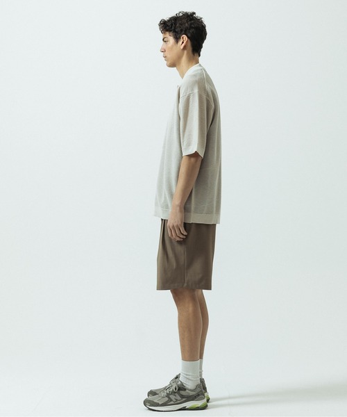 SLICK(スリック)の「【SLICK/スリック】Linen Mix Sheer Mesh Knit Shirt Cardigan/リネンミックス シアーメッシュニット シャツカーディガン(カーディガン/ボレロ・メンズ・ブラック/ブラウン/キナリ・1/2/3)」の13枚目の写真