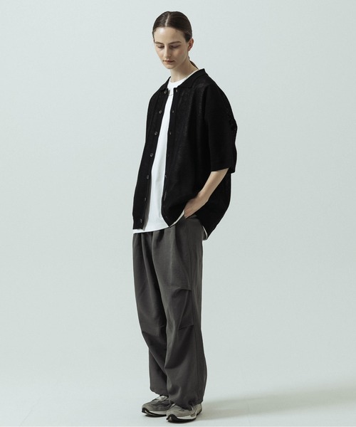 SLICK(スリック)の「【SLICK/スリック】Linen Mix Sheer Mesh Knit Shirt Cardigan/リネンミックス シアーメッシュニット シャツカーディガン(カーディガン/ボレロ・メンズ・ブラック/ブラウン/キナリ・1/2/3)」の21枚目の写真