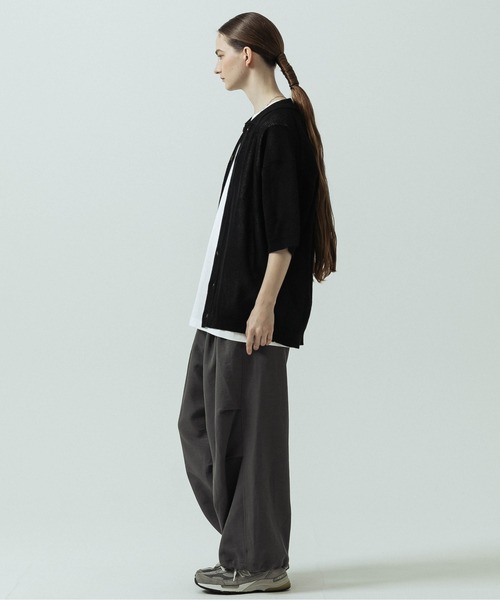 SLICK(スリック)の「【SLICK/スリック】Linen Mix Sheer Mesh Knit Shirt Cardigan/リネンミックス シアーメッシュニット シャツカーディガン(カーディガン/ボレロ・メンズ・ブラック/ブラウン/キナリ・1/2/3)」の22枚目の写真
