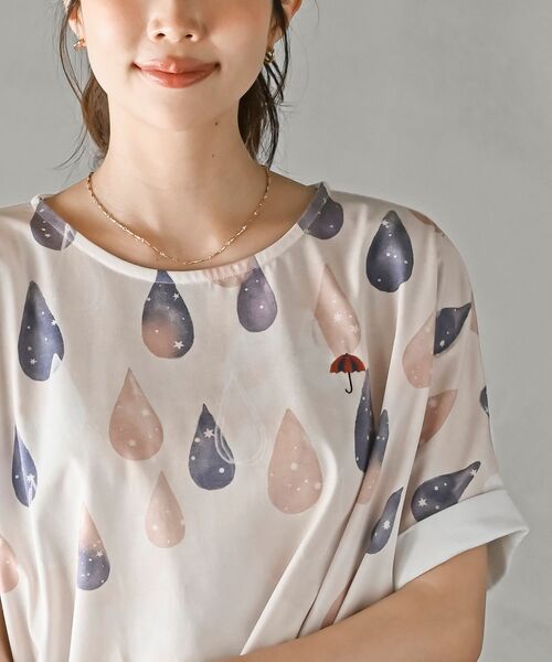 rps(アールピーエス)の「FeelCoolしずくワイドTシャツ(Tシャツ/カットソー・レディース・ベージュ/ネイビー/パープル・フリー)」の8枚目の写真