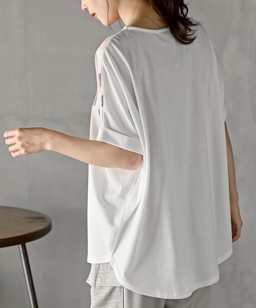 rps(アールピーエス)の「FeelCoolしずくワイドTシャツ(Tシャツ/カットソー・レディース・ベージュ/ネイビー/パープル・フリー)」の10枚目の写真