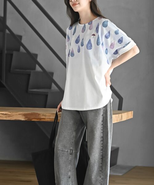 rps(アールピーエス)の「FeelCoolしずくワイドTシャツ(Tシャツ/カットソー・レディース・ベージュ/ネイビー/パープル・フリー)」の22枚目の写真