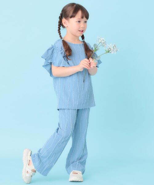SHOO・LA・RUE（シューラルー）の「【100-150cm】フリンジジャガードフレアパンツ（その他パンツ・キッズ・ブラック/ライトブルー・10/11/12/13/14/15 ）」の4枚目の写真