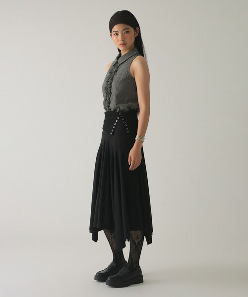 Ray BEAMS(レイビームス)の「◎イレヘムカットSK(スカート・レディース・オリーブ/ブラック・ONE SIZE)」の4枚目の写真