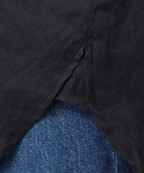 B.C STOCK(ベーセーストック)の「《追加》《S/Mサイズ展開》手洗い可 / 2WAYフレンチリネンシャツ(シャツ/ブラウス・レディース・イエロー/ライトブルー/アイボリー/ブラック/ブルー/ピンク/ホワイト・MEDIUM/SMALL)」の11枚目の写真