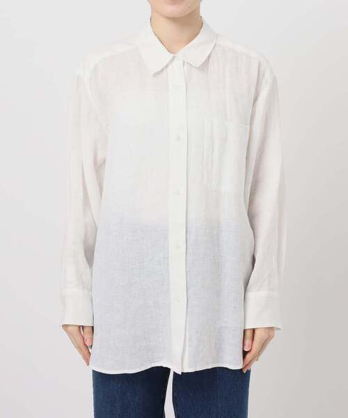 B.C STOCK(ベーセーストック)の「《追加》《S/Mサイズ展開》手洗い可 / 2WAYフレンチリネンシャツ(シャツ/ブラウス・レディース・イエロー/ライトブルー/アイボリー/ブラック/ブルー/ピンク/ホワイト・MEDIUM/SMALL)」の18枚目の写真