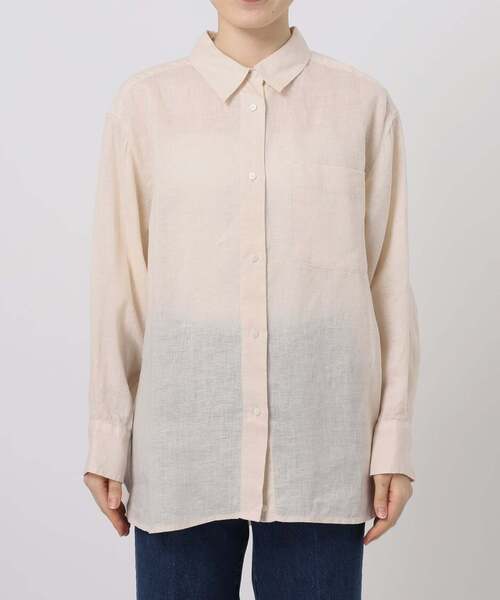 B.C STOCK(ベーセーストック)の「《追加》《S/Mサイズ展開》手洗い可 / 2WAYフレンチリネンシャツ(シャツ/ブラウス・レディース・イエロー/ライトブルー/アイボリー/ブラック/ブルー/ピンク/ホワイト・MEDIUM/SMALL)」の21枚目の写真