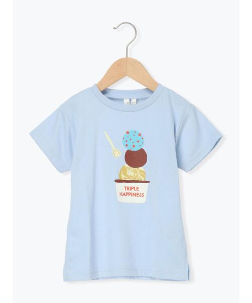 Samansa Mos2 Lagom(サマンサモスモスラーゴム)の「【吸水速乾】アイスプリントTシャツ(Tシャツ/カットソー・キッズ・サックスブルー/ピンク・130/95/120/110/100)」の2枚目の写真