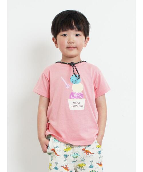 Samansa Mos2 Lagom(サマンサモスモスラーゴム)の「【吸水速乾】アイスプリントTシャツ(Tシャツ/カットソー・キッズ・サックスブルー/ピンク・130/95/120/110/100)」の3枚目の写真
