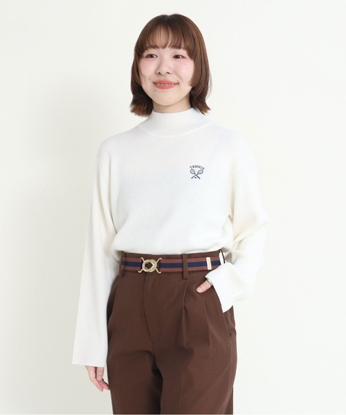 CHILD WOMAN(チャイルドウーマン)の「12GGW/Acリブハイネックプルオーバー(ニット/セーター・レディース・レッド/ブルー/ネイビー/ホワイト・FREE)」の2枚目の写真