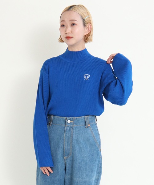 CHILD WOMAN(チャイルドウーマン)の「12GGW/Acリブハイネックプルオーバー(ニット/セーター・レディース・レッド/ブルー/ネイビー/ホワイト・FREE)」の4枚目の写真