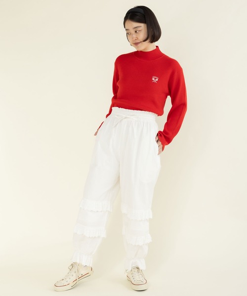 CHILD WOMAN(チャイルドウーマン)の「12GGW/Acリブハイネックプルオーバー(ニット/セーター・レディース・レッド/ブルー/ネイビー/ホワイト・FREE)」の11枚目の写真