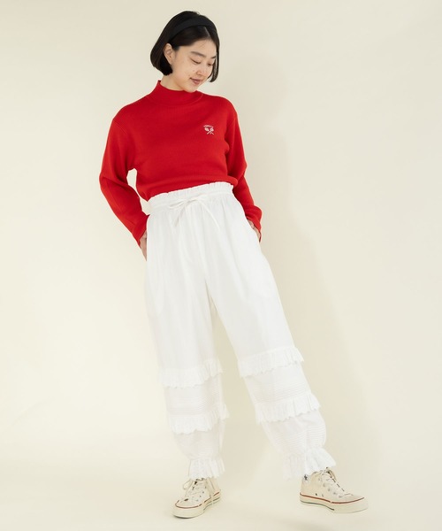 CHILD WOMAN(チャイルドウーマン)の「12GGW/Acリブハイネックプルオーバー(ニット/セーター・レディース・レッド/ブルー/ネイビー/ホワイト・FREE)」の6枚目の写真
