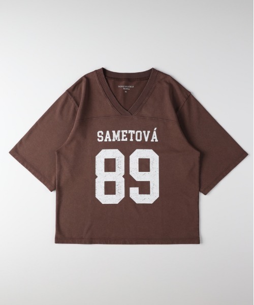 Right-on(ライトオン)の「HONEYSUCKLE ROSE(ハニーサックルローズ)ナンバリングTシャツ(Tシャツ/カットソー・レディース・ブラウン/レッド/ダークグレー・L/M)」の10枚目の写真