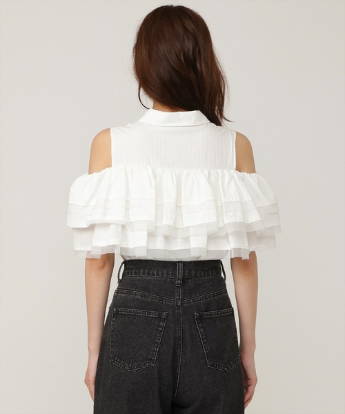 AND COUTURE(アンドクチュール)の「ティアードフリルブラウス(シャツ/ブラウス・レディース・ブラック系その他/ホワイト系その他/ベージュ系その他/ブルー系その他・FREE)」の6枚目の写真