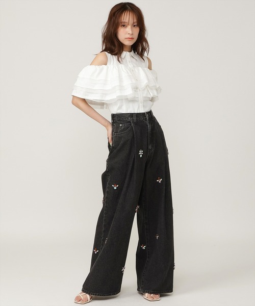 AND COUTURE(アンドクチュール)の「ティアードフリルブラウス(シャツ/ブラウス・レディース・ブラック系その他/ホワイト系その他/ベージュ系その他/ブルー系その他・FREE)」の10枚目の写真