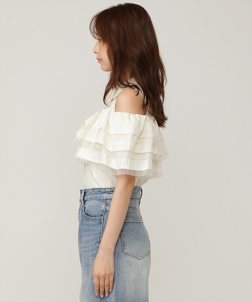 AND COUTURE(アンドクチュール)の「ティアードフリルブラウス(シャツ/ブラウス・レディース・ブラック系その他/ホワイト系その他/ベージュ系その他/ブルー系その他・FREE)」の17枚目の写真