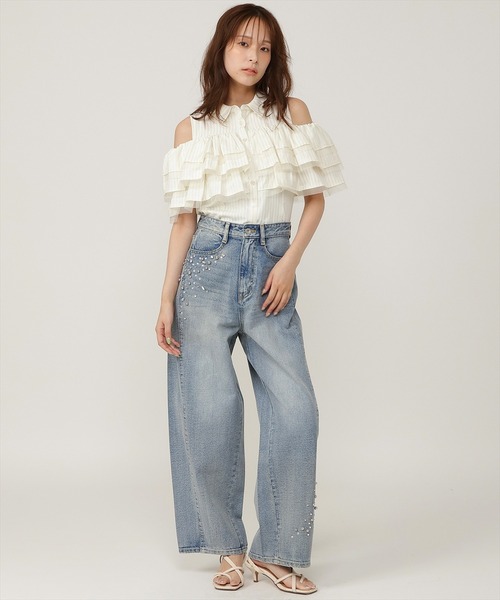 AND COUTURE(アンドクチュール)の「ティアードフリルブラウス(シャツ/ブラウス・レディース・ブラック系その他/ホワイト系その他/ベージュ系その他/ブルー系その他・FREE)」の22枚目の写真