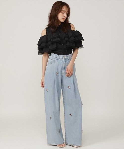 AND COUTURE(アンドクチュール)の「ティアードフリルブラウス(シャツ/ブラウス・レディース・ブラック系その他/ホワイト系その他/ベージュ系その他/ブルー系その他・FREE)」の16枚目の写真