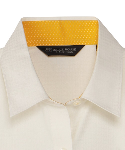 TOKYO SHIRTS(トウキョウシャツ)の「【透け防止】 形態安定ノンアイロン レギュラー 7分袖ビジネスワイシャツ(ビジネスシャツ・レディース・イエロー・XL/L/S/LL/M)」の4枚目の写真