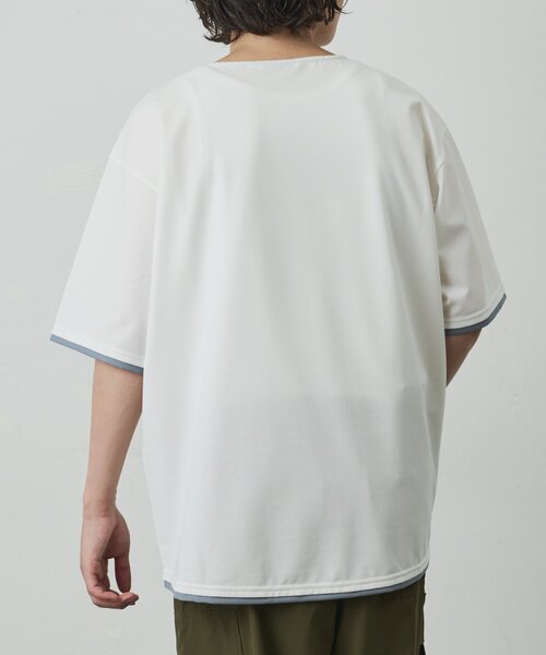 COLONY 2139(コロニートゥーワンスリーナイン)の「メッシュポンチラウンドヘムレイヤーTEE(Tシャツ/カットソー・メンズ・チャコールグレー/ホワイト/ブラック・LARGE/MEDIUM)」の6枚目の写真