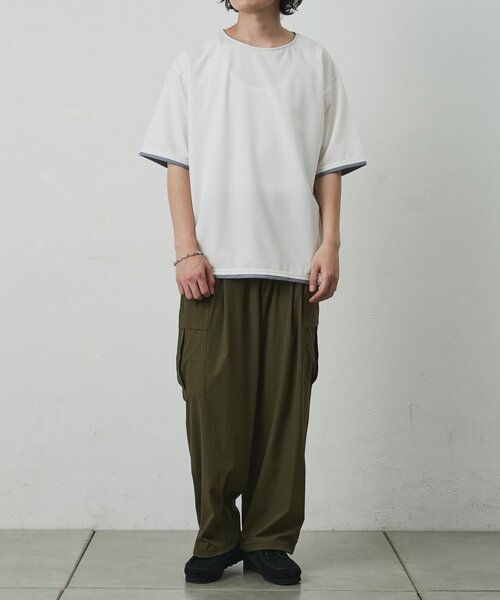 COLONY 2139(コロニートゥーワンスリーナイン)の「メッシュポンチラウンドヘムレイヤーTEE(Tシャツ/カットソー・メンズ・チャコールグレー/ホワイト/ブラック・LARGE/MEDIUM)」の8枚目の写真