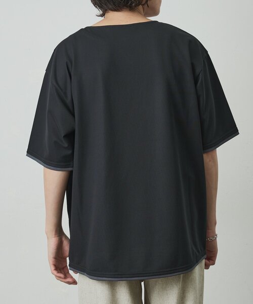 COLONY 2139(コロニートゥーワンスリーナイン)の「メッシュポンチラウンドヘムレイヤーTEE(Tシャツ/カットソー・メンズ・チャコールグレー/ホワイト/ブラック・LARGE/MEDIUM)」の14枚目の写真