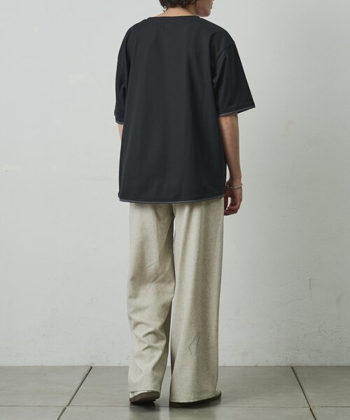 COLONY 2139(コロニートゥーワンスリーナイン)の「メッシュポンチラウンドヘムレイヤーTEE(Tシャツ/カットソー・メンズ・チャコールグレー/ホワイト/ブラック・LARGE/MEDIUM)」の18枚目の写真