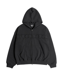 APPLIQAE CROSS WASHED HOOD ZIP-UP (Z BLACK)