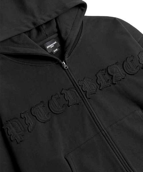 PITCHBLACK(ピッチブラック)の「APPLIQAE CROSS WASHED HOOD ZIP-UP (Z BLACK)(パーカー・メンズ・その他・SMALL/MEDIUM/LARGE/X-LARGE)」の2枚目の写真
