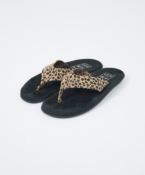 ISLAND SLIPPER(アイランドスリッパ)の「【ISLAND SLIPPER / アイランドスリッパ】LEOPARD SANDAL /レオパードサンダル /スエードレザーサンダル /ユニセックス(サンダル・メンズ・ブラック・10/9/8)」の1枚目の写真