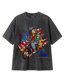 REBRENNER（リブレンナー）の「DTGヴィンテージバイクピグメントクロップ半袖Tシャツチャコール（Tシャツ/カットソー）」