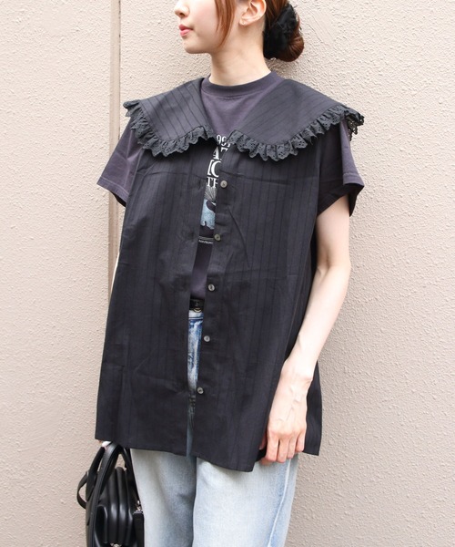 THE SHINZONE(ザ シンゾーン)の「THE SHINZONE/シンゾーン スリーブレス レースブラウス SLEEVELESS LACE BLOUSE 26MMSBL11(シャツ/ブラウス・レディース・ブラック/ブルー・36)」の1枚目の写真