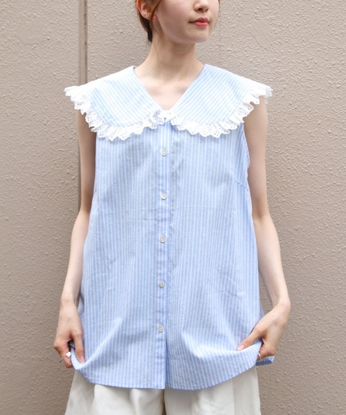 THE SHINZONE(ザ シンゾーン)の「THE SHINZONE/シンゾーン スリーブレス レースブラウス SLEEVELESS LACE BLOUSE 26MMSBL11(シャツ/ブラウス・レディース・ブラック/ブルー・36)」の14枚目の写真