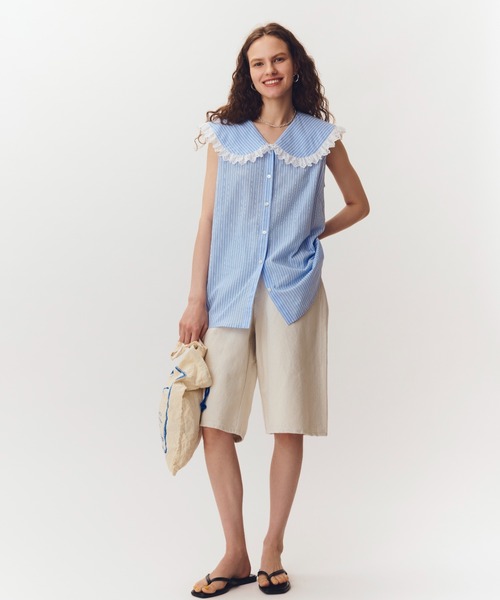 THE SHINZONE(ザ シンゾーン)の「THE SHINZONE/シンゾーン スリーブレス レースブラウス SLEEVELESS LACE BLOUSE 26MMSBL11(シャツ/ブラウス・レディース・ブラック/ブルー・36)」の21枚目の写真