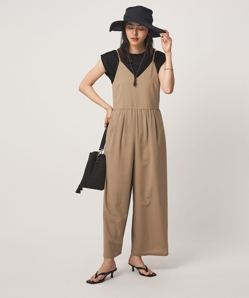 green label relaxing(グリーンレーベルリラクシング)の「キャミソール オールインワン(つなぎ/オールインワン・レディース・ベージュ/ブラック・FREE)」の13枚目の写真