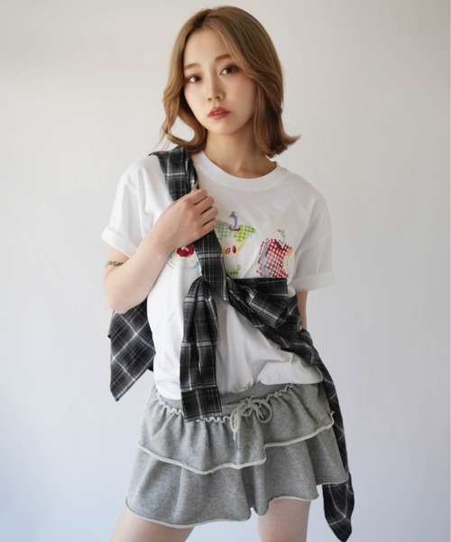SORUTT(ソルト)の「【 SORUTT / ソルト 】 フルーツモチーフプリント 半袖Tシャツ #(Tシャツ/カットソー・レディース・ブラック/ネイビー/ホワイト・FREE)」の7枚目の写真