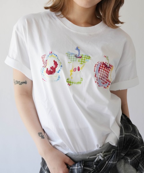SORUTT(ソルト)の「【 SORUTT / ソルト 】 フルーツモチーフプリント 半袖Tシャツ #(Tシャツ/カットソー・レディース・ブラック/ネイビー/ホワイト・FREE)」の9枚目の写真