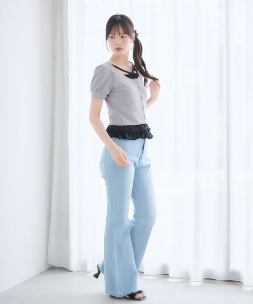 ems excite(エムズエキサイト)の「裾フリルレイヤード風CT(Tシャツ/カットソー・レディース・ブラック系その他4/ピンク系その他/ライトグレー・FREE)」の16枚目の写真