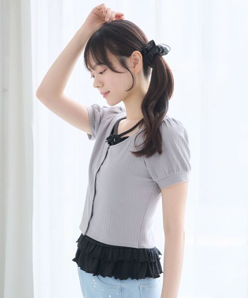 ems excite(エムズエキサイト)の「裾フリルレイヤード風CT(Tシャツ/カットソー・レディース・ブラック系その他4/ピンク系その他/ライトグレー・FREE)」の13枚目の写真