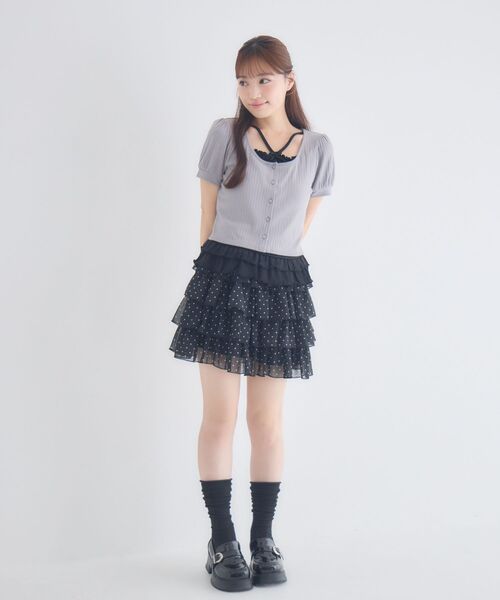 ems excite(エムズエキサイト)の「裾フリルレイヤード風CT(Tシャツ/カットソー・レディース・ブラック系その他4/ピンク系その他/ライトグレー・FREE)」の12枚目の写真