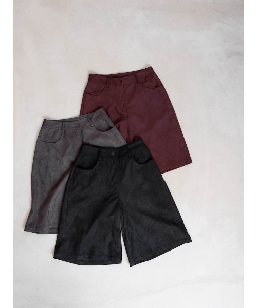 sahara(サハラ)の「【26AW PRE ORDER】Faux Suede Bermuda Pants(その他パンツ・レディース・ボルドー/ブラック/チャコール・FREE)」の22枚目の写真