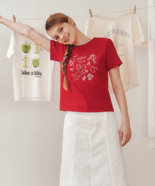 ZEROSTREET（ゼロストリート）の「[2カラー] ゼロアーカイブ 半袖Tシャツ（Tシャツ/カットソー・レディース・ライトグレー/レッド・SMALL/LARGE）」の3枚目の写真