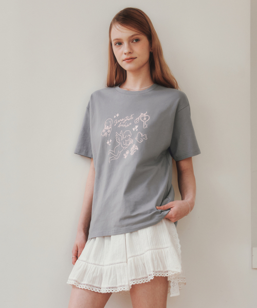 ZEROSTREET（ゼロストリート）の「[2カラー] ゼロアーカイブ 半袖Tシャツ（Tシャツ/カットソー・レディース・ライトグレー/レッド・SMALL/LARGE）」の5枚目の写真