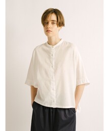 mizuiroind | mizuiro ind コットンリネンスタンドカラーワイドシャツ(シャツ/ブラウス)